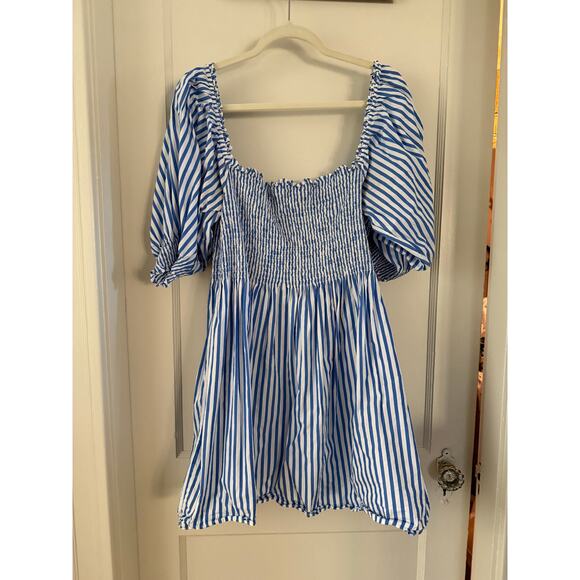 Hill House Athena mini nap dress Blue Stripe - Picture 1 of 2